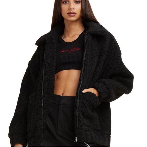 I.AM.GIA Jackets & Blazers - I.AM.GIA. Exclusive Pixie Teddy Oversized Sherpa Jacket Fluffy Coat Black M